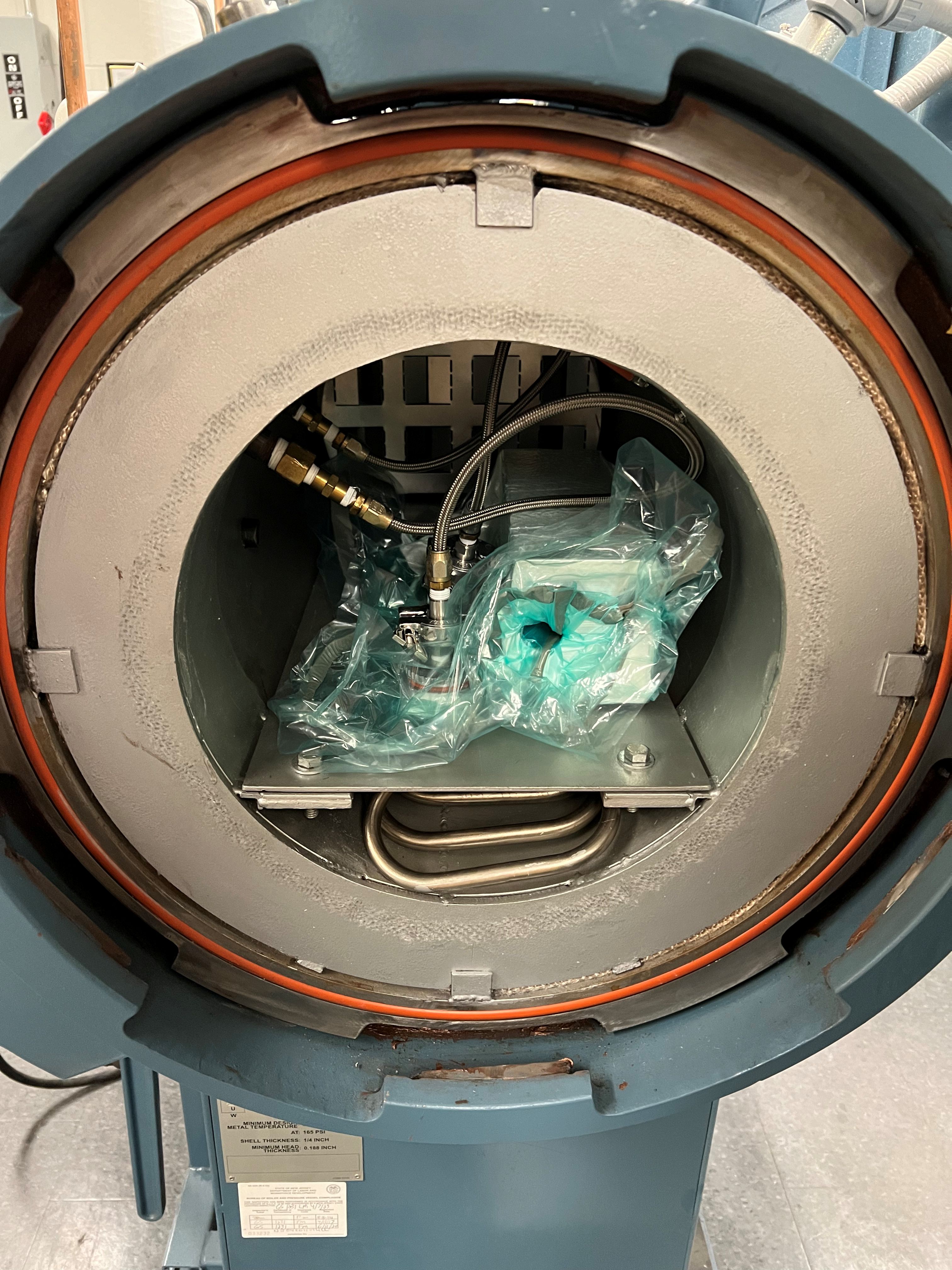 Nose cone being prepared for autoclave cure